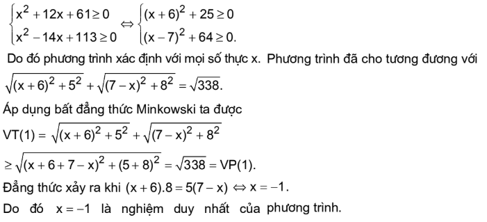 Bài tập 1 Bất Đẳng Thức Minkowski